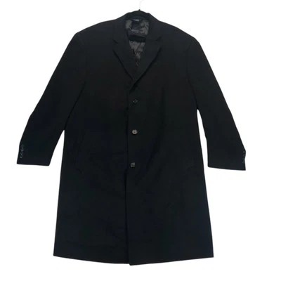 Jos A Bank Overcoat Mens 46R Black Cashmere Luxury Business  - Image 1 of 4