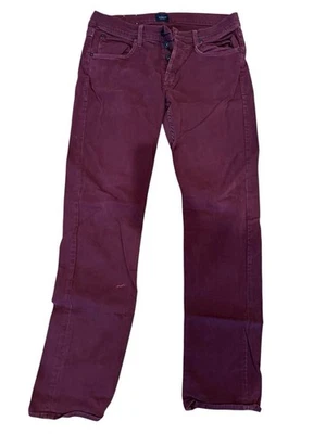 Hudson Jeans Mens 33 Burgundy Maroon Minimal Byron Straight Button Fly Classic - Image 1 of 4