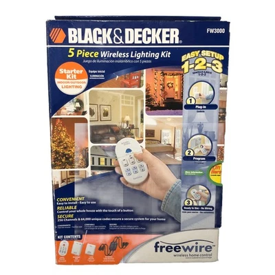 Black & Decker Kit de inicio de iluminación inalámbrica Freewire de 5 piezas FW3000 nuevo sellado Foto 1 de 4