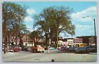 Central Square Main Street Keene NH carte postale années 1950 VW camionnette