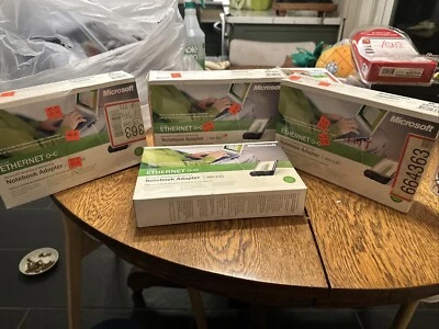 4x Microsoft Broadband Networking Notebook Adapter 10/100 Ethernet MN-120 - New - Image 1 of 4