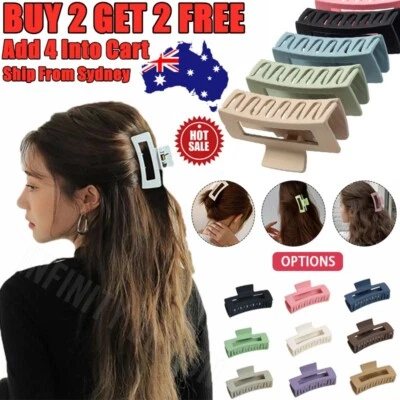 Vintage Hair Clips Simple Claw Crab Large Geometric Barrettes Hair Accessories - image 1 of 4