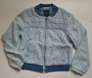 NWT GAP Girls Cotton Chambray Bomber Jacket - Picture 1 of 6