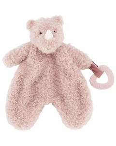 Carters Plush Pink Mauve RHINOCEROS TEETHER Rhino Security Lovey Baby Toy #68406 - Picture 1 of 4