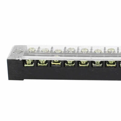 2X Block Wire Barrier Dual Row Screw Terminal Panel TB-1510L 10Position 600V 15A - Image 1 of 4