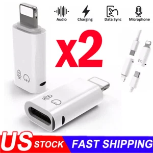USB Type C Female to iOS Male Adapter For iPhone 14/13/12/11/XR/XS/SE - Picture 1 of 11