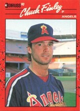 1990 Donruss Baseball Card Chuck Finley California Angels #344