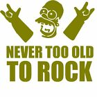 22.9*19.6Cm Approx Never Too Old To Rock Car Truck Bumper Funny Stickers Gold