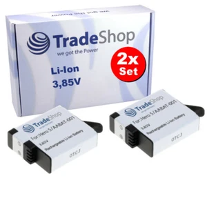 2 x batterie Li-Ion haute performance 1250 mAh pour GoPro Hero 8, HERO8 noir - AABAT-001 - Photo 1/3
