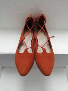 Women's Clarks Orangey/ Brown Suede Gladiator Shoes/ Size 4 VGC