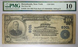 1902 Horseheads, New York $10 The First National Bank PMG Very Good 10 - Picture 1 of 5