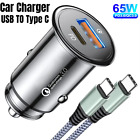 Fast Car Charger 2 Port Usb + Type C Universal Socket Power Adapter Plug Hd