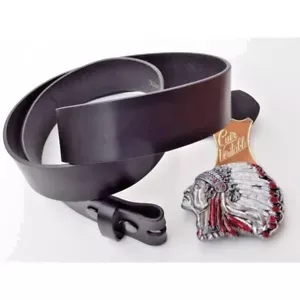 TETE D INDIEN BOUCLE CEINTURE CUIR AU CHOIX - Picture 1 of 2