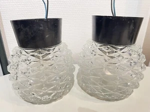 Wunderschönes 2er Set Vintage Deckenleuchten aus Glas in Form einer Ananas 70er Jahre - Bild 1 von 22