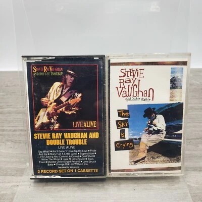 Stevie Ray Vaughan & Double Trouble Cassette Lot: Live Alive, The Sky Is Crying - Image 1 of 4