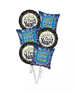 Ramo Globo Feliz Año Nuevo, Globos Año Nuevo (6 Globos) - Imagen 1 de 1