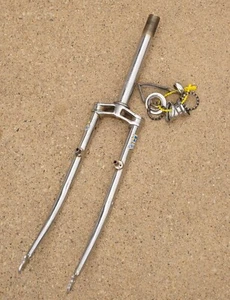 Chrome Biplane Fork Mongoose Akisu 1" Threaded Vintage 1980s MTB ATB Klunker 26" - Picture 1 of 12
