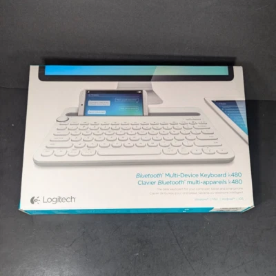 Logitech K480 Clavier Multi-Device Keyboard White Bluetooth NEW OPEN BOX - Image 1 of 4