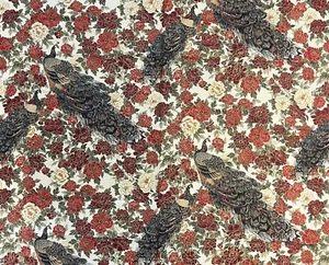 Robert Kaufman Stoff Oriental Traditions Purpur Pfau Blumen vergoldet 1 Yard - Bild 1 von 6