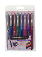 Uni-Ball Eye Designer Range Rollerball Pen Set UB-157D- Pack of 8 Mixed Colours
