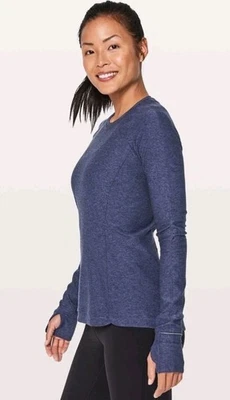 Lululemon Runderful Long Sleeve Shirt Heathered Stony Grape Sz 6 Running Top - Image 1 of 4