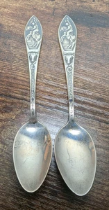 Bucking Competitions Collector Souvenir Spoons Sterling Livingston & Cheyene Vtg - Picture 1 of 6