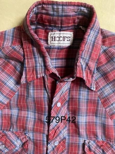 Hoofs snappy vintage red plaid western shirt Men’s 40 inch chest excellent ￼ - Picture 1 of 5
