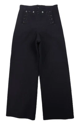 Pantalones de lana para hombre 29 x 31 de la Marina militar marinero náutico pierna ancha galleta Jack Foto 1 de 4