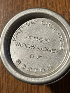 rare “Birthday Greetings From Widow Jones Of Boston” collapsible aluminum cup - Picture 1 of 9