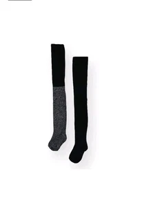 Wonder Nation Toddler Girls Flat Rib Lurex / Flat Tights , 2- Pack . Size 18-36M - Picture 1 of 2