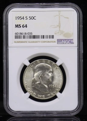 1954-S Franklin Half Dollar NGC MS64 - Image 1 of 4