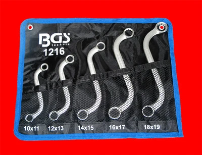 5-tlg S-Form Ringschlüssel Set Starter und Block Schlüssel 10mm - 19mm BGS 1216