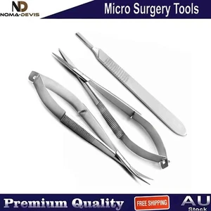 Surgical Noyes Scissors Ophthalmic Surgery Scalpel Handle Microsurgery Tools Kit - Picture 1 of 7