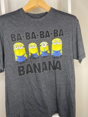 Camisa tejida Minions para mujer L amarilla gris manga corta Ba-Ba Banana Despicable Me Foto 1 de 4