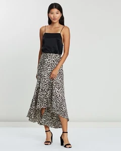 SHONA JOY Isabella Skirt Size 12 Animal Print Midi Satin Fishtail Mermaid Bias - Picture 1 of 13