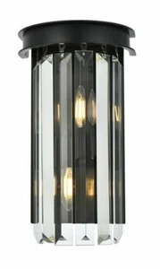 Crystal Wall Sconce Light Fixture Matte Black Bedroom Bathroom Foyer Dining Room - Picture 1 of 8