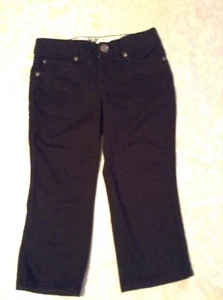 Justice pants capri Size 7 Regular flat front black Girls - Picture 1 of 5