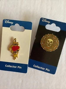 disney collector pin pair of pirates of the caribbean pins i love jack Skull - Picture 1 of 4