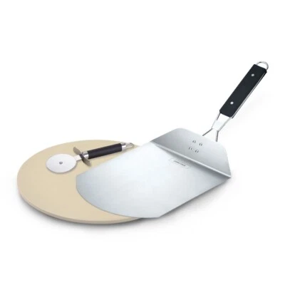 CONCORD 3 PCS Pizza Stone, Pizza Peel, Pizza Cutter with Cordierite Heatwell Tec - Image 1 of 4