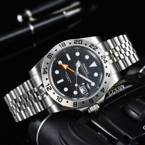 40mm New Arrival Parnis Automatic Mechanical Men Wristwatch GMT Luminous Watch