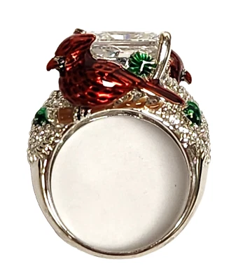 Anillo Victoria Wieck 5 quilates circonita cúbica solitario rojo cardenal plata esterlina 6,5 nuevo en caja Foto 1 de 4