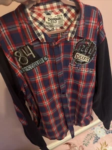 DESIGUAL Men's Multicoloured Long Sleeve Casual Shirt Size XXL Unique Style - Picture 1 of 8