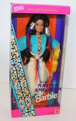 Muñeca Barbie Nativa Americana Segunda Edición #11609 Muñecas del Mundo Mattel 1993 Foto 1 de 3