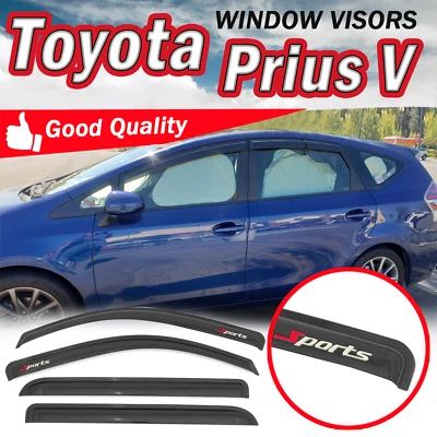 For 12-18 Toyota Prius V Window Visor Rain Shade Guard Smoke Acrylic w/ SPORTS Foto 1 de 4