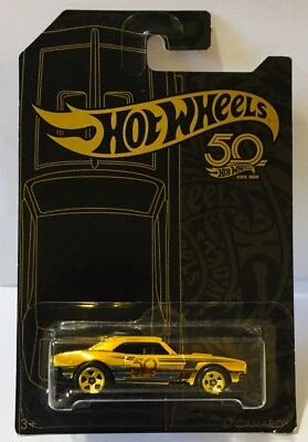 67 Camaro Gold Car 50 Anniversary Hot Wheels Challenging The Limits Since 1968 - Immagine 1 di 4