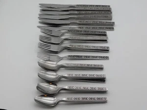 39 Pieces Vintage Gold Standard Stainless Flatware Night Blossom Japan MCM - Picture 1 of 22