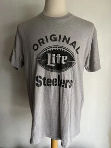 MILLER LITE x PITTSBURGH STEELERS Official Men's NFL Football Beer T-Shirt Sz XL - Picture 1 of 4