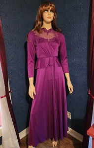 VTG ILGWU VICTORIAN STYLE MAXI DRESS SHEER CHIFFON  SZ 11/12 GORGEOUS - WOW! - Picture 1 of 13