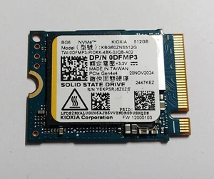 NEW KIOXIA BG6 512GB GEN4 x4 NVMe PCIe M2 2230 SSD KBG60ZNS512G DELL 0DFMP3 - Afbeelding 1 van 2