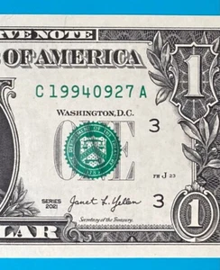 1994 September 27 : C 19940927 A BIRTHDAY Note $1 One Dollar Bill *UNC* - Picture 1 of 3